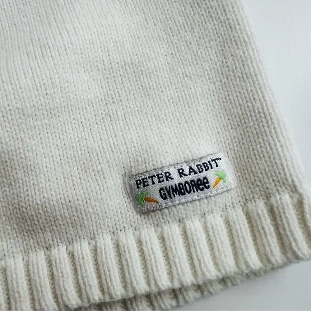 Gymboree Baby Peter Rabbit hooded ears white sweater cardigan